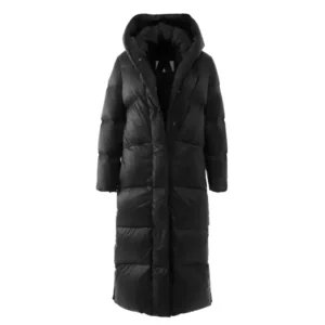 %100 Kaz Tüyü Boreal Kadın Uzun Mont - Siyah/L