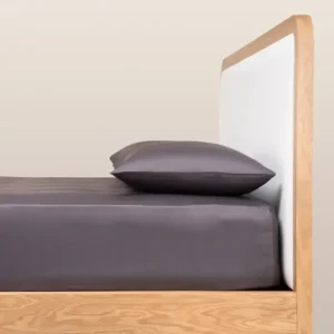 %100 Pamuk Saten Lastikli Çarşaf Seti 100x200 cm Antrasit - Lia Serisi