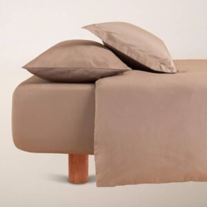 %100 Pamuk Saten Nevresim Seti 160x220 cm Taş - Lia Serisi