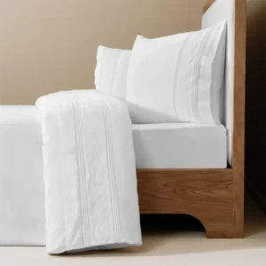 %100 Pamuk 200 TC Nevresim Takımı 200x220 cm Beyaz - Vera Serisi