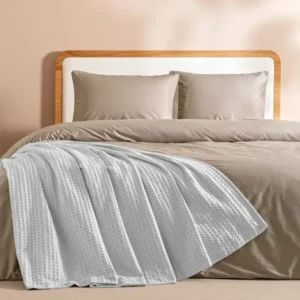 %100 Pamuk Çift Kişilik Pike 220x240 cm Gri - Lia Serisi