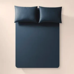 %100 Pamuk Percale Lastikli Çarşaf 100x200 cm Lacivert - Pure Serisi