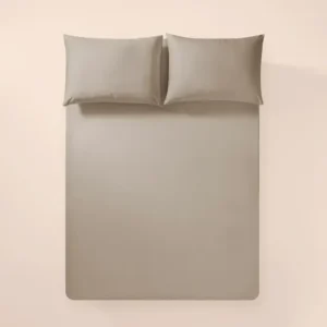 %100 Pamuk Percale Lastikli Çarşaf 120x200 cm Taş Rengi - Pure Serisi