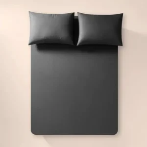 %100 Pamuk Percale Lastikli Çarşaf 160x200 cm Antrasit - Pure Serisi