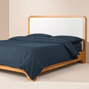 %100 Pamuk Percale Nevresim Seti 160x220 cm Lacivert - Pure Serisi