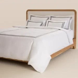 %100 Pamuk Saten Nevresim Seti 260x240 cm Antrasit - Bella Serisi