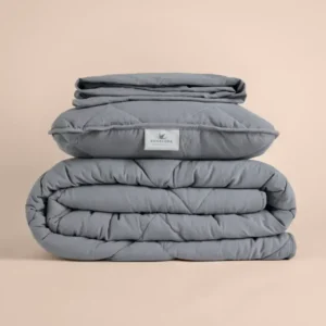 Microfiber Kumaş Tek Kişilik Gri Yastık Yorgan Seti - Colors in Comfort