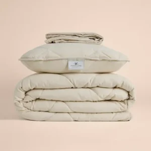 Microfiber Kumaş Tek Kişilik Krem Yastık Yorgan Seti - Colors in Comfort